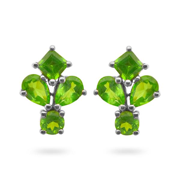 Boucles d'oreilles peridot argent Tina